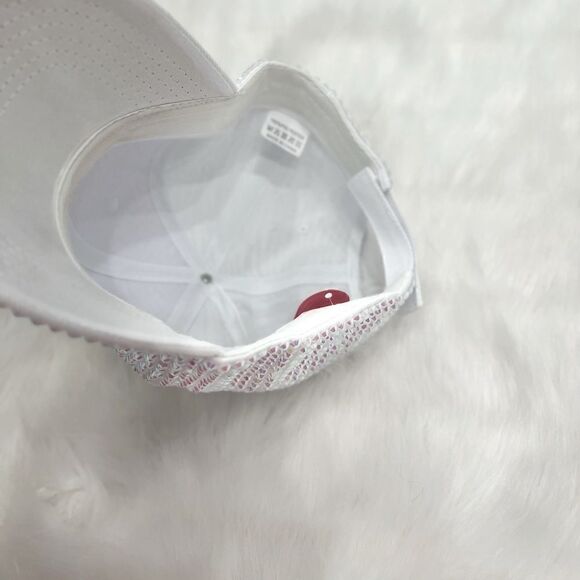 NWT Completely Bedazzled Bling White Baseball Cap main image 6